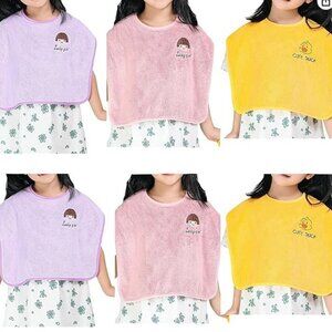 RAXIFU 6 Pack Super Soft Large Towel Bibs for Girls 12-18 Months